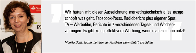 Statement Monika Dorn Monika Dorn, Autohaus Dorn, Vertriebs Award 2014, kfz-betrieb