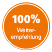 100 Prozent Button 100 % Weiterempfehlungsrate, Der mobile.de Weckruf