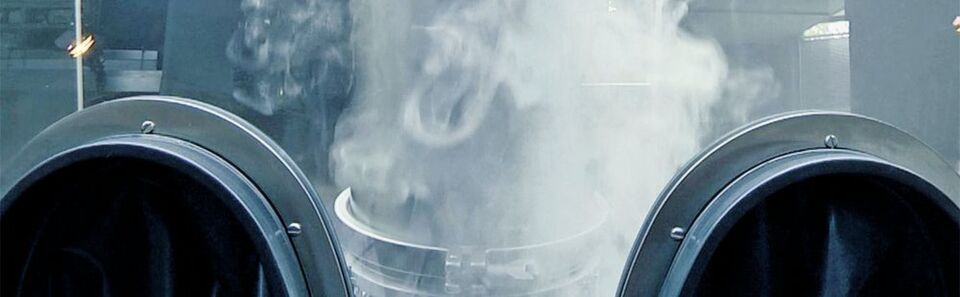 Smoke studies show the airflow in the barrier system. Smoke studies show the airflow in the barrier system.