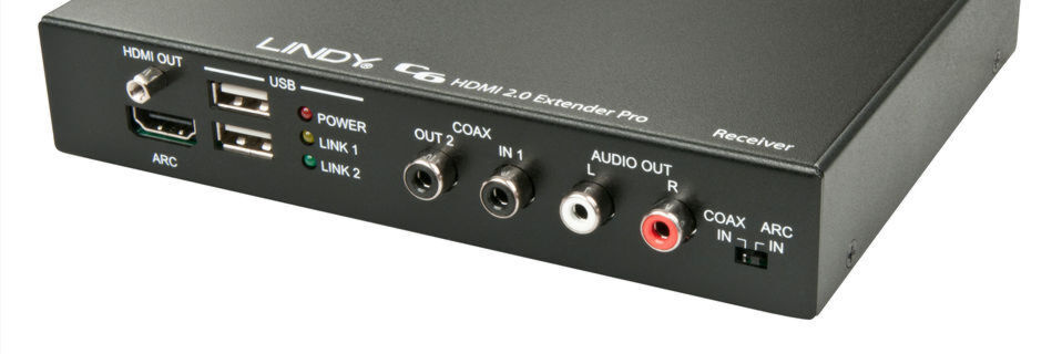 Der „HDBaseT 2.0“-Extender taugt auch für KVM-Anwendungen und funktioniert mit Komponenten Dritter. Der „HDBaseT 2.0“-Extender taugt auch für KVM-Anwendungen und funktioniert mit Komponenten Dritter.