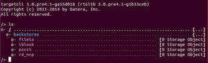 Nach der Installation steht die targetcli-Shell zur Erstellung von Storage-Targets zur Verfügung. Nach der Installation steht die targetcli-Shell zur Erstellung von Storage-Targets zur Verfügung.