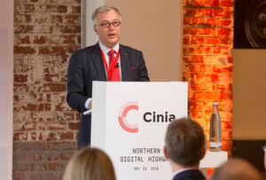 Ari-Jussi Knaapila, CEO der Cinia Group, in Frankfurt bei den Feierlichkeiten zur Eröffnung. Ari-Jussi Knaapila, CEO der Cinia Group, in Frankfurt bei den Feierlichkeiten zur Eröffnung.