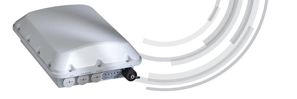 Der Access-Point Ruckus ZoneFlex T710 ist für den Outdoor-Einsatz vorgesehen. Der Access-Point Ruckus ZoneFlex T710 ist für den Outdoor-Einsatz vorgesehen.