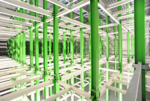 Das Stahlgerüst trägt die Schränke für die Rechner des Green IT Cube. Das Stahlgerüst trägt die Schränke für die Rechner des Green IT Cube.