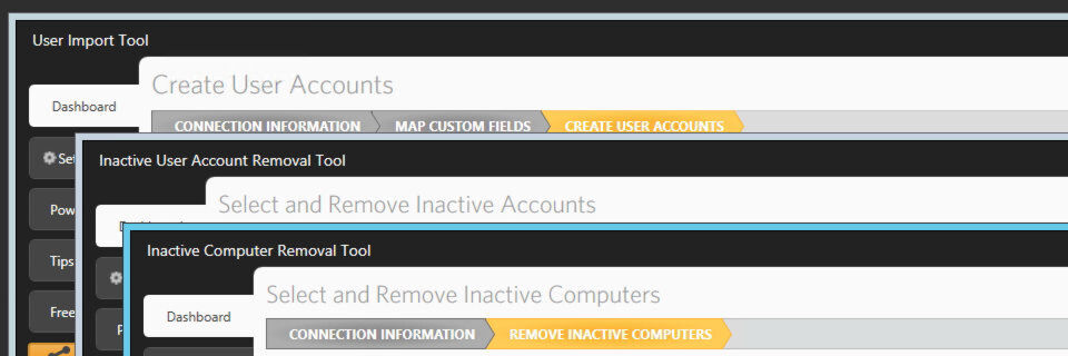 Die kostenlose Tool-Sammlung „Solarwinds Active Directory Admin Tools Bundle“ besteht aus den drei nützlichen Werkzeugen. Die kostenlose Tool-Sammlung „Solarwinds Active Directory Admin Tools Bundle“ besteht aus den drei nützlichen Werkzeugen.