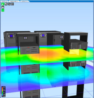 Eine Echtzeit-Visualisierung in 3D, um Kühlung und Wärmebelastung effizient auszugleichen, vereinfacht die Rechenzentrumsverwaltung und reduziert Kosten! Eine Echtzeit-Visualisierung in 3D, um Kühlung und Wärmebelastung effizient auszugleichen, vereinfacht die Rechenzentrumsverwaltung und reduziert Kosten!