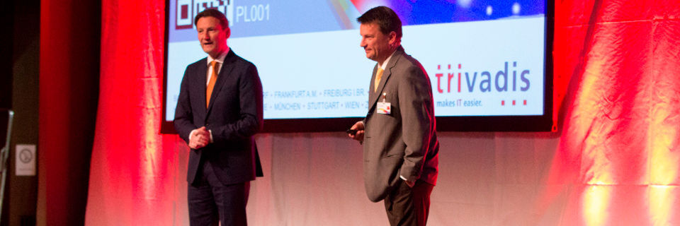 Christoph Höinghaus, CEO, und Urban Lankes, Verwaltungsratspräsident, begrüßen die Besucher des TechEvents. Christoph Höinghaus, CEO, und Urban Lankes, Verwaltungsratspräsident, begrüßen die Besucher des TechEvents.