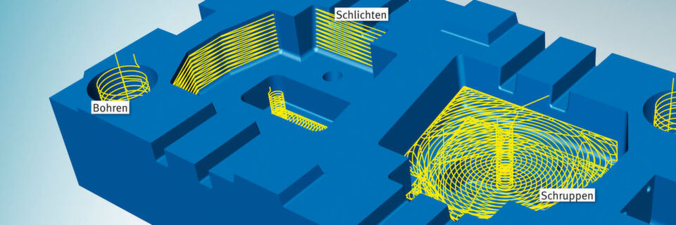 Schruppen, schlichten, bohren: Hypermill Maxx Machining steigert die Performance. Schruppen, schlichten, bohren: Hypermill Maxx Machining steigert die Performance.