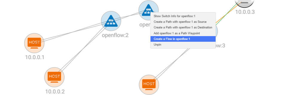 Administratoren konfigurieren ihr Netz per Browser und Mausklick. Die im SDN-Controller definierten Flows lassen sich auch als JSON-File exportieren. Administratoren konfigurieren ihr Netz per Browser und Mausklick. Die im SDN-Controller definierten Flows lassen sich auch als JSON-File exportieren.