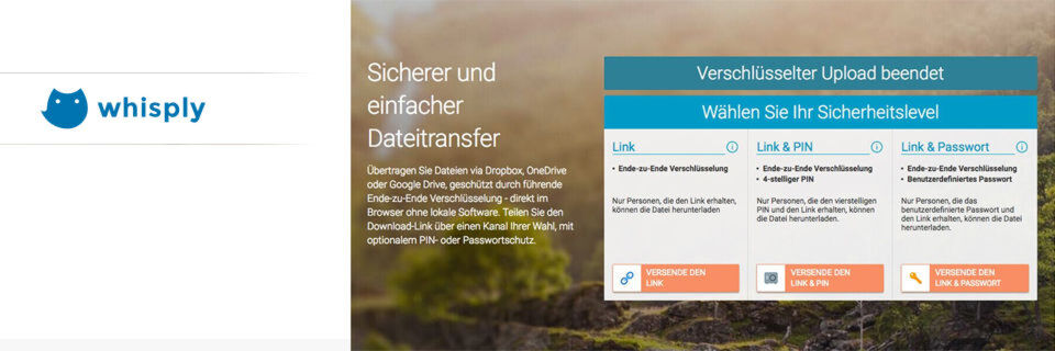 Wer Whisply dauerhaft nutzen will braucht einen Boxcryptor-Account. Wer Whisply dauerhaft nutzen will braucht einen Boxcryptor-Account.