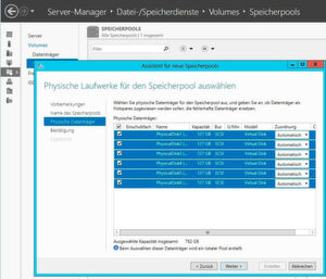 Die Datenträger von Dateiservern lassen sich zu einem Pool zusammenfassen, zum Beispiel mit Storage Spaces Direct in Windows Server 2016. Die Datenträger von Dateiservern lassen sich zu einem Pool zusammenfassen, zum Beispiel mit Storage Spaces Direct in Windows Server 2016.