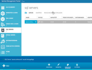 Am Beispiel von Azure Pack können auch SQL-Datenbanken im Software Defined Data Center zentral zur Verfügung gestellt werden. Am Beispiel von Azure Pack können auch SQL-Datenbanken im Software Defined Data Center zentral zur Verfügung gestellt werden.