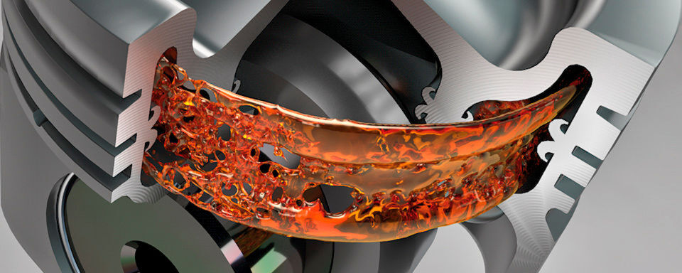 Stahlkolben konventioneller Bauart mit einem Kühlkanal der ein Kühlmedium enthält: Federal-Mogul stellte auf seinem Technologietag Optimierungsansätze für Nutzfahrzeug-Dieselmotoren vor. Stahlkolben konventioneller Bauart mit einem Kühlkanal der ein Kühlmedium enthält: Federal-Mogul stellte auf seinem Technologietag Optimierungsansätze für Nutzfahrzeug-Dieselmotoren vor.