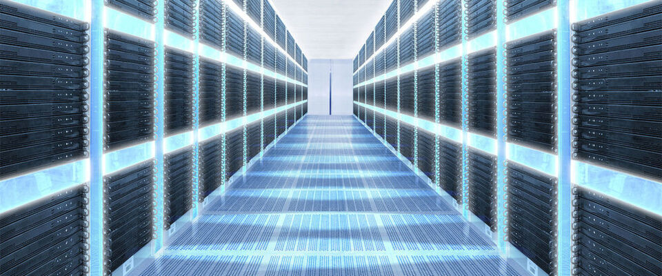 Das Bild zeigt einen Server-Kaltgang im Strato-Rechenzentrum, Berlin. Das Bild zeigt einen Server-Kaltgang im Strato-Rechenzentrum, Berlin.