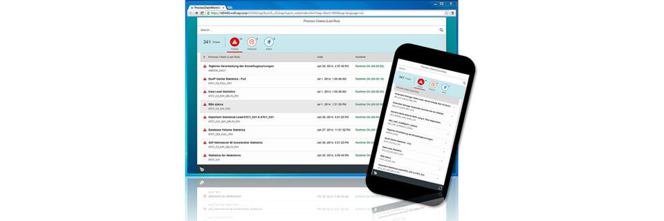 Die Überwachung einer Prozesskette in BW/4HANA lässt sich auch mobil mit dem Smartphone realisieren. Die SAP UI5 macht’s möglich. Die Überwachung einer Prozesskette in BW/4HANA lässt sich auch mobil mit dem Smartphone realisieren. Die SAP UI5 macht’s möglich.