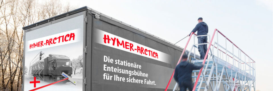 Die Enteisungsbühne Hymer-ARCTICA im Wintereinsatz. Die Enteisungsbühne Hymer-ARCTICA im Wintereinsatz.