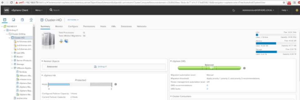 Der neue HTML5-CLient für vSphere 6.5 (Bild: Thomas Drilling) Der neue HTML5-CLient für vSphere 6.5 (Bild: Thomas Drilling)