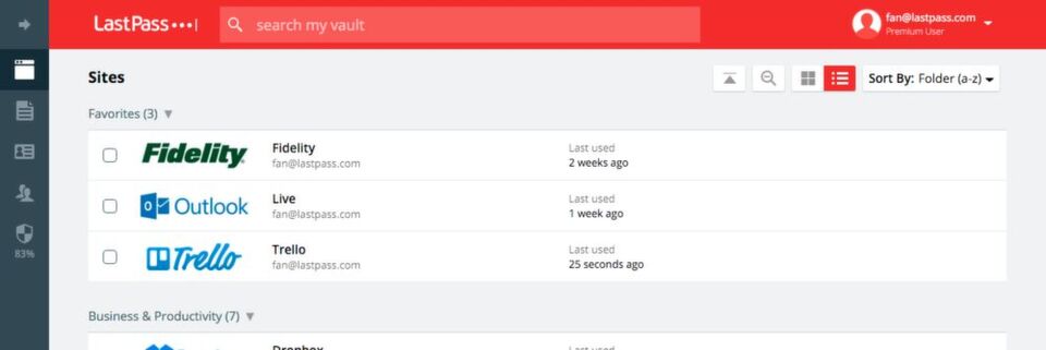 LastPass erweitert die Funktionen der kostenlosen Version. LastPass erweitert die Funktionen der kostenlosen Version.