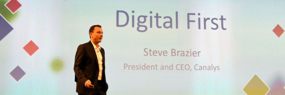 Einen Höhepunkt des Canalys Channels Forum bildet traditionell die Keynote von Steve Brazier, dem CEO von Canalys. Einen Höhepunkt des Canalys Channels Forum bildet traditionell die Keynote von Steve Brazier, dem CEO von Canalys.