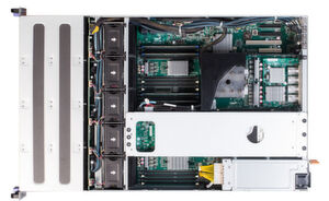 Innenansicht des jüngsten Server-Modells der Thomas-Krenn AG; es basiert auf der CPU "IBM Power 8". Innenansicht des jüngsten Server-Modells der Thomas-Krenn AG; es basiert auf der CPU "IBM Power 8".