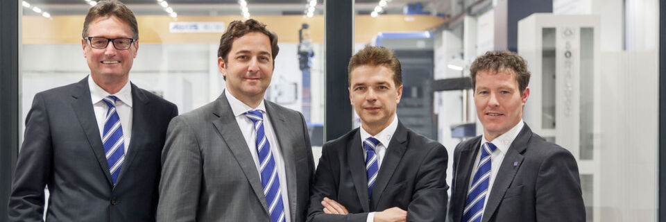 General Management von Bimatec Soraluce (v.l.): Fred Bisgwa, Rafael Idigoras, Andreas Lindner, Thilo Borbonus. General Management von Bimatec Soraluce (v.l.): Fred Bisgwa, Rafael Idigoras, Andreas Lindner, Thilo Borbonus.