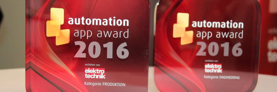 Unter allen sechs Shortlist-Platzierten wurden am 23. November 2016 auf der SPS IPC Drives in Nürnberg die zwei besten Automatisierungs-Apps mit dem automation app award von elektrotechnik gekürt. Unter allen sechs Shortlist-Platzierten wurden am 23. November 2016 auf der SPS IPC Drives in Nürnberg die zwei besten Automatisierungs-Apps mit dem automation app award von elektrotechnik gekürt.