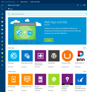 Azure App Services lassen sich schnell bereitstellen und mit Lösungen aus Azure Marketplace erweitern. Azure App Services lassen sich schnell bereitstellen und mit Lösungen aus Azure Marketplace erweitern.