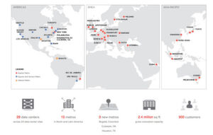 Datacenter-Betreiber Equinix stockt seine Reichweite enorm auf und kreiert sich seine eigene Landkarte. Datacenter-Betreiber Equinix stockt seine Reichweite enorm auf und kreiert sich seine eigene Landkarte.