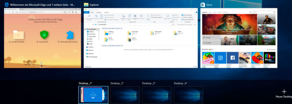 Die virtuellen Desktops in Windows 10 bieten zahlreiche Möglichkeiten zum effizienten Arbeiten. Die virtuellen Desktops in Windows 10 bieten zahlreiche Möglichkeiten zum effizienten Arbeiten.