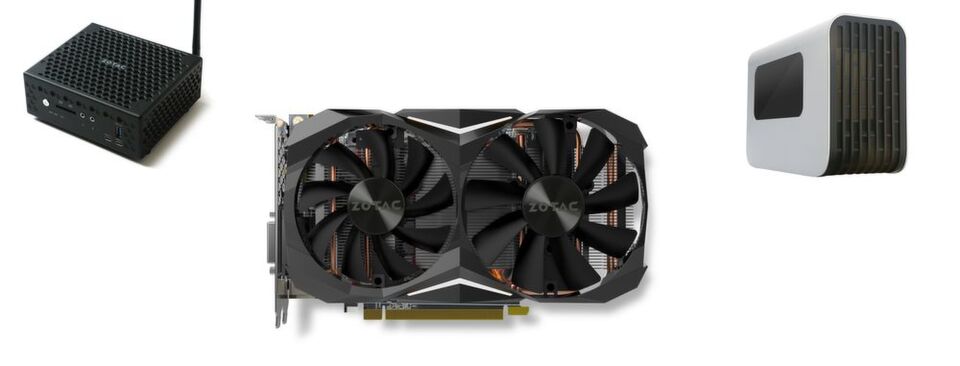 Zotacs CES-Neuheiten: Mini-PC mit Kaby-Lake und Thunderbolt 3, Geforce GTX 1080 und eine externe Grafikkartenbox mit Thunderbolt-3-Anschluss. Zotacs CES-Neuheiten: Mini-PC mit Kaby-Lake und Thunderbolt 3, Geforce GTX 1080 und eine externe Grafikkartenbox mit Thunderbolt-3-Anschluss.