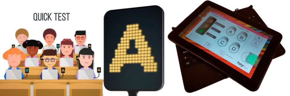 Das 2-in-1-Tablet Hey!Tech des spanischen Herstellers Crambo wurde speziell für die Schule entwickelt. Ein zusätzliches LED-Display auf der Rückseite des Tablets dient zur Interaktion zwischen Schüler und Lehrer. Das 2-in-1-Tablet Hey!Tech des spanischen Herstellers Crambo wurde speziell für die Schule entwickelt. Ein zusätzliches LED-Display auf der Rückseite des Tablets dient zur Interaktion zwischen Schüler und Lehrer.