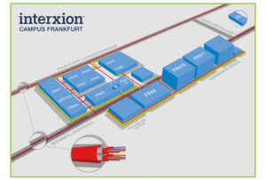 Der Interxion-Campus in Frankfurt mit den Ausbauflächen - zu erkennen ist auch das Umspannwerk in der Weismüllerstraße. Der Interxion-Campus in Frankfurt mit den Ausbauflächen - zu erkennen ist auch das Umspannwerk in der Weismüllerstraße.