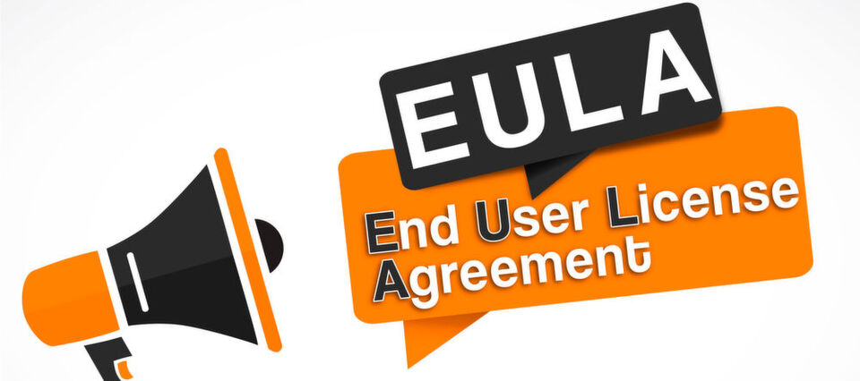 Die EULA, also End User License Agreement, ist die bekannteste Form dem Nutzungsrecht-Übertragung. Die EULA, also End User License Agreement, ist die bekannteste Form dem Nutzungsrecht-Übertragung.