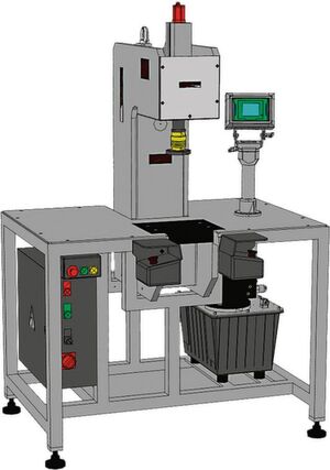 Die Einpressvorrichtung von Römheld ist für Presskräfte bis 100 kN und Hübe bis 400 mm ausgelegt. Die Einpressvorrichtung von Römheld ist für Presskräfte bis 100 kN und Hübe bis 400 mm ausgelegt.