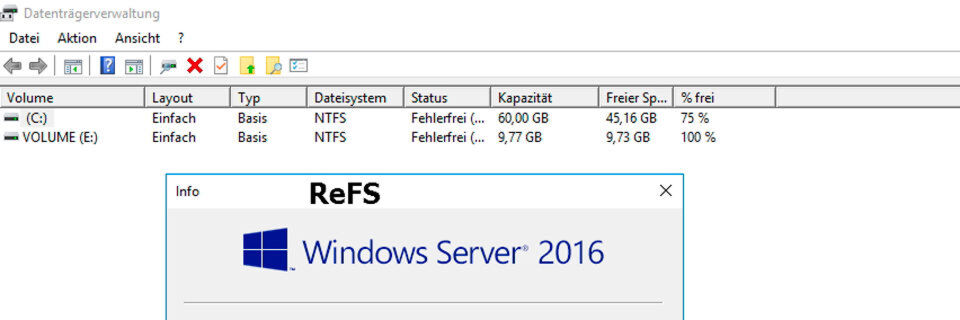 Das Resilent/Reliable File System (ReFS) ist sehr einfach nutzbar und sollte für bestimmte Einsatzgebiete auf jeden Fall verwendet werden. Das Resilent/Reliable File System (ReFS) ist sehr einfach nutzbar und sollte für bestimmte Einsatzgebiete auf jeden Fall verwendet werden.