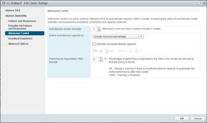 Unter „Admission-Control“ versteht VMware Richtlinien zur Berechnung der Failover-Kapazität in eine, ESXI-Cluster (Thomas Drilling). Unter „Admission-Control“ versteht VMware Richtlinien zur Berechnung der Failover-Kapazität in eine, ESXI-Cluster (Thomas Drilling).