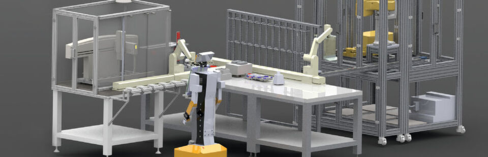 Abb. 1: Das vollautomatisierte Analytiklabor der Zukunft – so könnte es aussehen. Abb. 1: Das vollautomatisierte Analytiklabor der Zukunft – so könnte es aussehen.