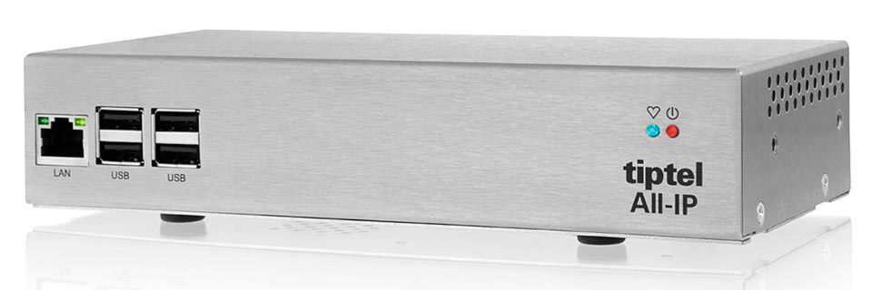 Die Tiptel 8010 All-IP Appliance besitzt ein rackmontagefähiges Edelstahlgehäuse. Die Tiptel 8010 All-IP Appliance besitzt ein rackmontagefähiges Edelstahlgehäuse.