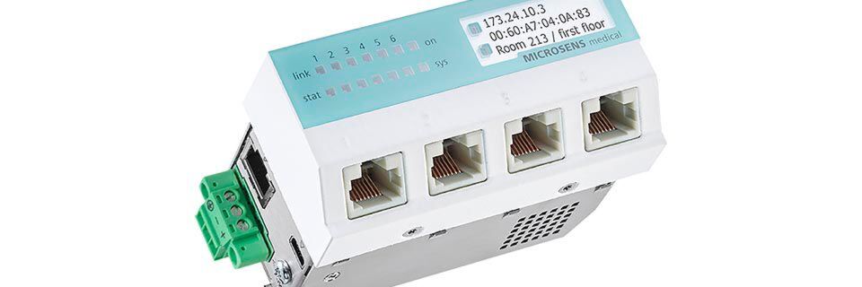Microsens bietet seinen Medical Switch auch mit antibakteriell beschichtetem Kunststoffgehäuse an. Microsens bietet seinen Medical Switch auch mit antibakteriell beschichtetem Kunststoffgehäuse an.