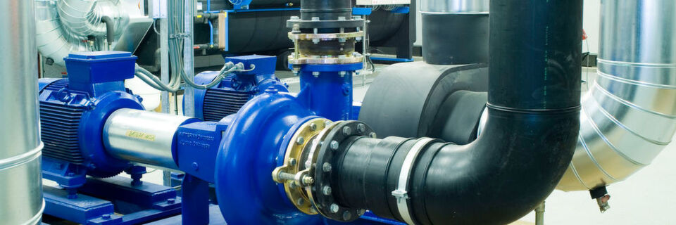 Bild 1: Wassernormpumpen, die mit einer konstanten Motordrehzahl arbeiten: Für sie gibt es ein neues Antriebskonzept. Bild 1: Wassernormpumpen, die mit einer konstanten Motordrehzahl arbeiten: Für sie gibt es ein neues Antriebskonzept.
