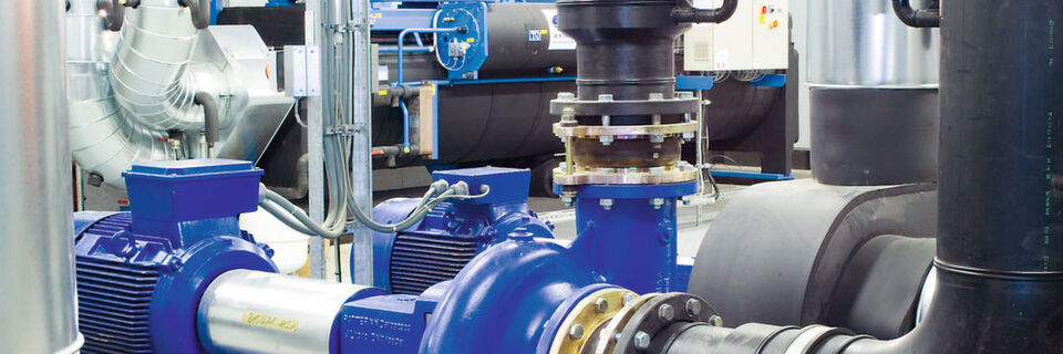 Bild 1: Wassernormpumpen, die mit einer konstanten Motordrehzahl arbeiten: Für sie gibt es ein neues Antriebskonzept. Bild 1: Wassernormpumpen, die mit einer konstanten Motordrehzahl arbeiten: Für sie gibt es ein neues Antriebskonzept.