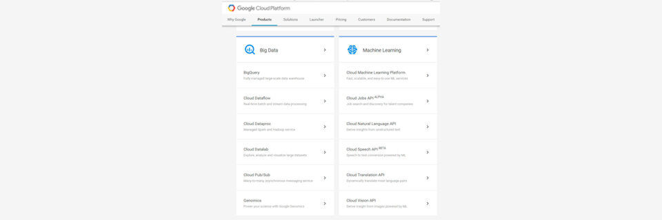 Google bietet in seiner Google Cloud Platform zahlreiche Dienste für die Verarbeitung von Big-Data-Anfragen an. Google bietet in seiner Google Cloud Platform zahlreiche Dienste für die Verarbeitung von Big-Data-Anfragen an.