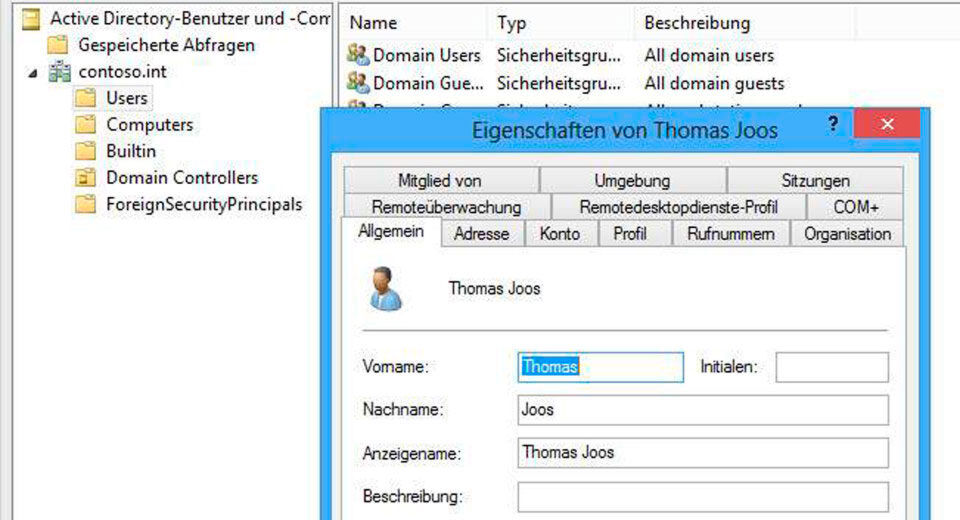 Die Benutzerkonten auf einem Synology-NAS mit aktivierten Active-Directory-Server können auch mit Microsoft-Tools verwaltet werden. Die Benutzerkonten auf einem Synology-NAS mit aktivierten Active-Directory-Server können auch mit Microsoft-Tools verwaltet werden.