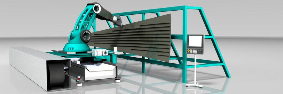 Fraunhofer Flexmatik 4.1 – innovatives Roboterdesign speziell konzipiert für die Bearbeitung. Fraunhofer Flexmatik 4.1 – innovatives Roboterdesign speziell konzipiert für die Bearbeitung.