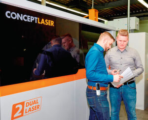 Die M2 cusing Multilaser von Concept Laser ist mit Blick auf Atex konstruiert und arbeitet mit zwei Lasern. Die M2 cusing Multilaser von Concept Laser ist mit Blick auf Atex konstruiert und arbeitet mit zwei Lasern.