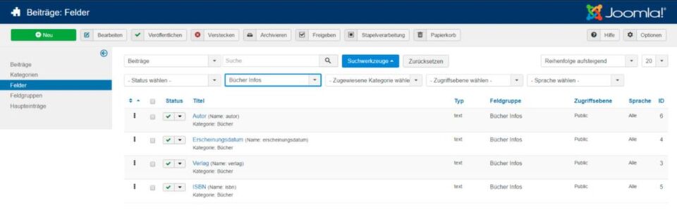 In Joomla! 3.7 sind nunmehr 15 Feldtypen verfügbar, weitere sollen folgen. In Joomla! 3.7 sind nunmehr 15 Feldtypen verfügbar, weitere sollen folgen.
