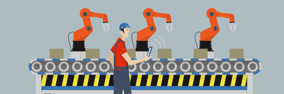 Das Internet der Dinge ist eng mit dem Begriff „Industrie 4.0“ verknüpft. Das Internet der Dinge ist eng mit dem Begriff „Industrie 4.0“ verknüpft.