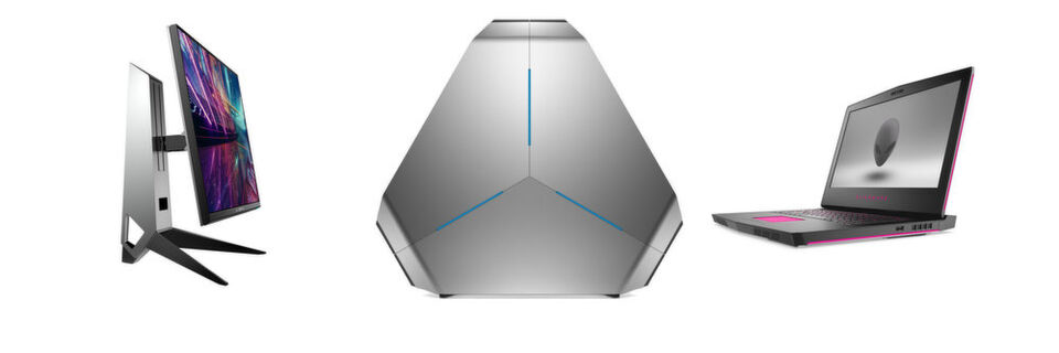 Alien-Trio: 25-Zoll-Gaming-Monitor, Area-51-PC mit AMD Threadripper oder Intel Core X und das 15-Zoll-Notebook mit Max-Q-Technik. Alien-Trio: 25-Zoll-Gaming-Monitor, Area-51-PC mit AMD Threadripper oder Intel Core X und das 15-Zoll-Notebook mit Max-Q-Technik.