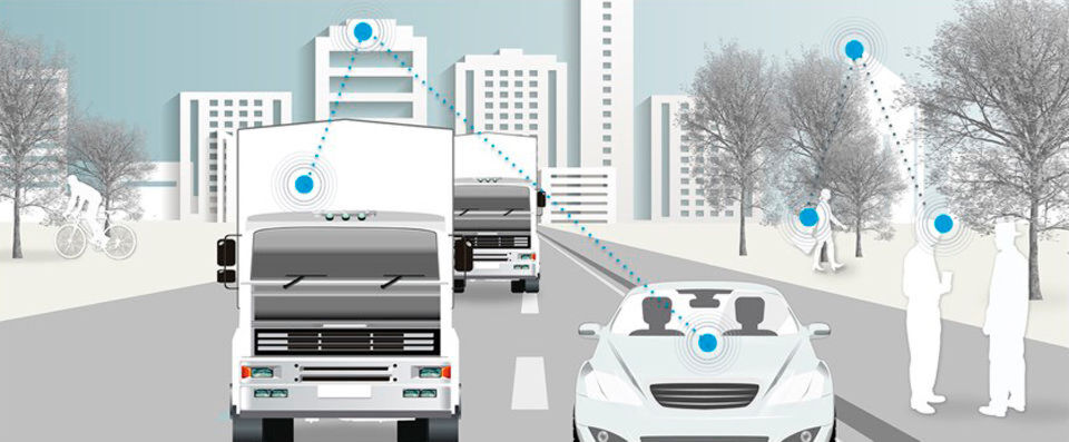 Der neue Mobilfunkstandard 5G bietet zum ersten Mal die Möglichkeit, Zukunftsvisionen wie das vernetzte Fahrzeug zu realisieren. Der neue Mobilfunkstandard 5G bietet zum ersten Mal die Möglichkeit, Zukunftsvisionen wie das vernetzte Fahrzeug zu realisieren.