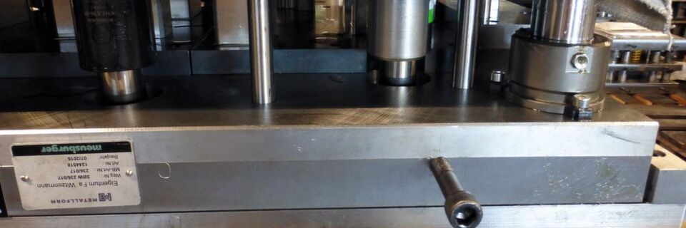 Here, the plates with the typical Meusburger alignment can be seen. With this, toolmakers do not need to serach for a zero point every time when they start milling. Here, the plates with the typical Meusburger alignment can be seen. With this, toolmakers do not need to serach for a zero point every time when they start milling.
